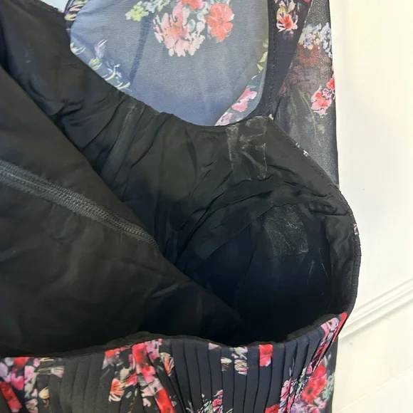 AMUR Beverly Top Sheer Long Sleeve Floral Black Corset Womens size Large - Picture 9 of 15